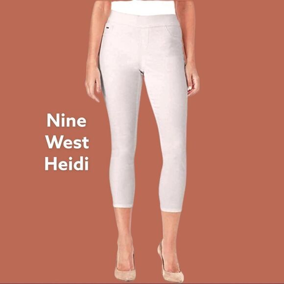 Nine West Heidi khaki yoga stretch cropped pull on pants! Nwt - Picture 1 of 11